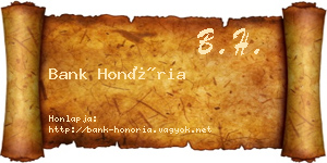 Bank Honória névjegykártya